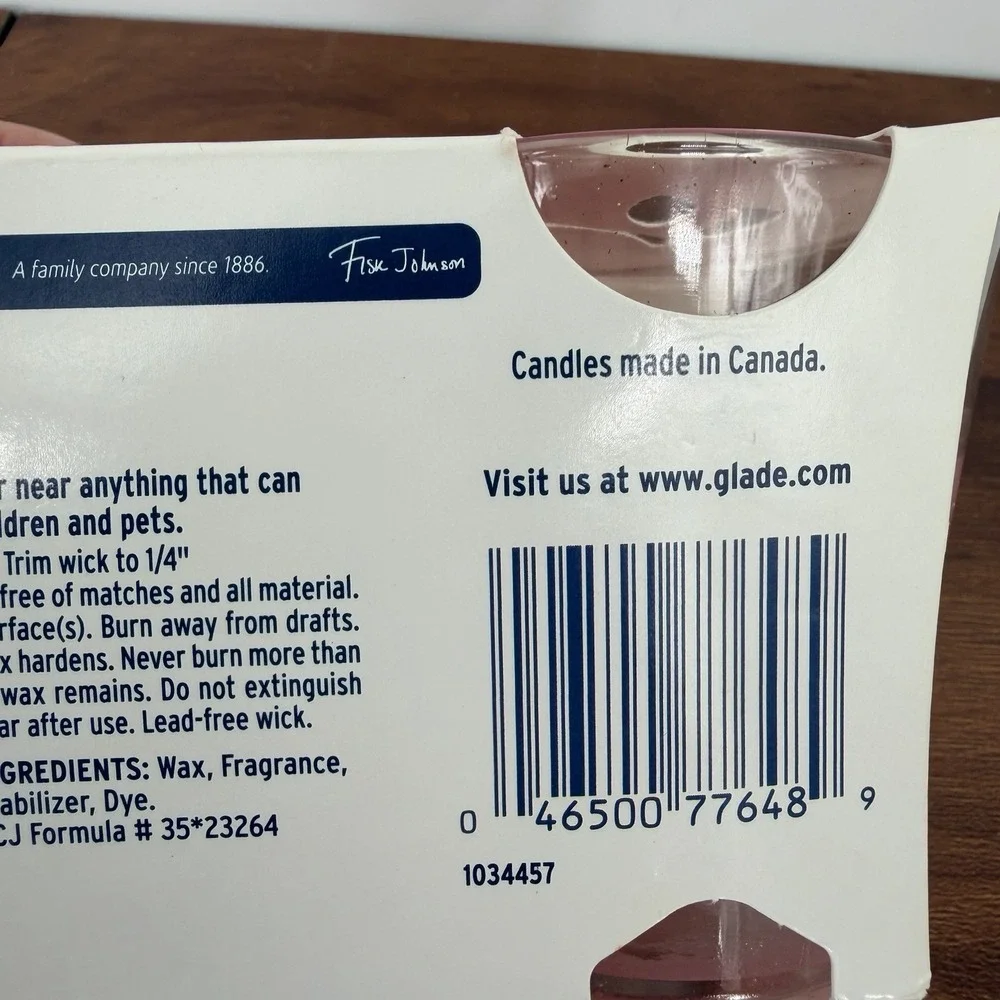 GLADE Air Freshener Scented Oil Candle Angel Whispers 3.8 oz TWIN PACKS‎